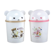 Cute Cartoon Design Flip-on Plastic Waste Bin (A11-2008)